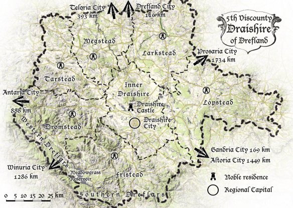 The Viscounty of Draishire in its geographical context